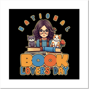 Happy National Book Lovers Day, Cat Moms Posters and Art